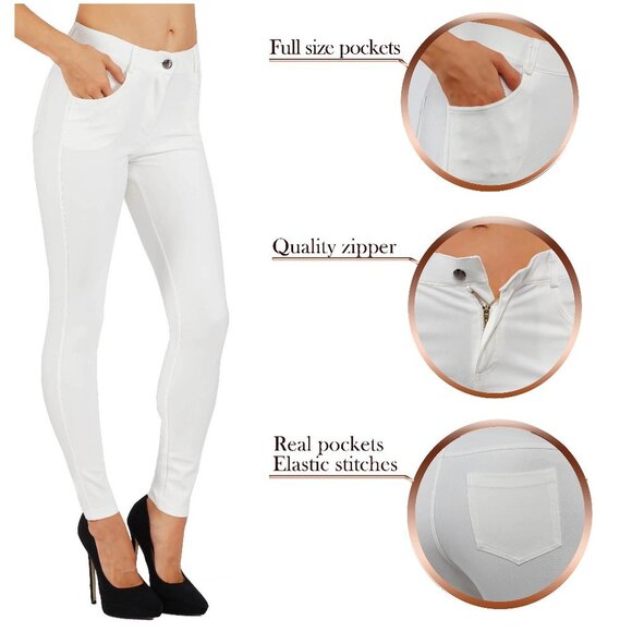 Pants - Women's Jean Look Buttery Soft Jeggings 01